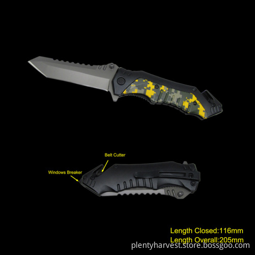 Survival Knife with Window Breaker & Belt Cutter (#3730-717)